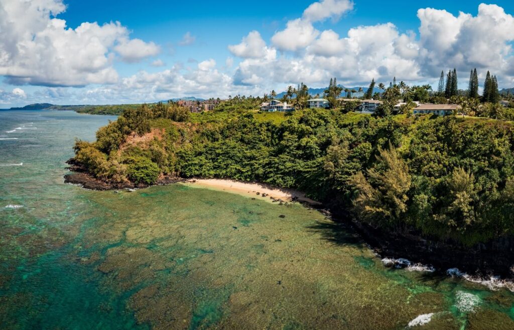 Aerial view of a sandy coast | Why are timeshares so hard to get out of?