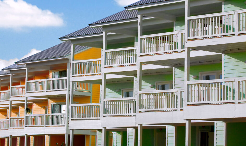 Pastel condos grouped together | Why are timeshares so hard to get out of?