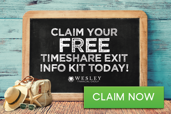Chalkboard Sign to Claim Your Free Timeshare Exit Info Kit Today