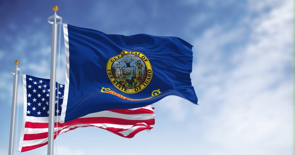 State flag blowing in the wind | Timeshare cancellation in Idaho