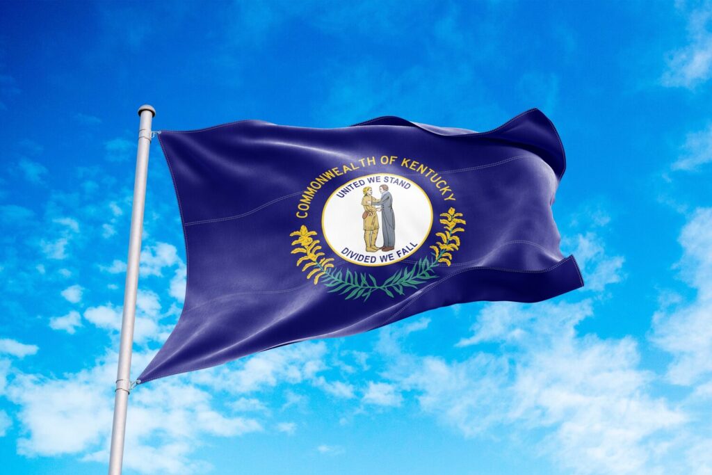 State flag blowing in the wind | Kentucky timeshare cancellation