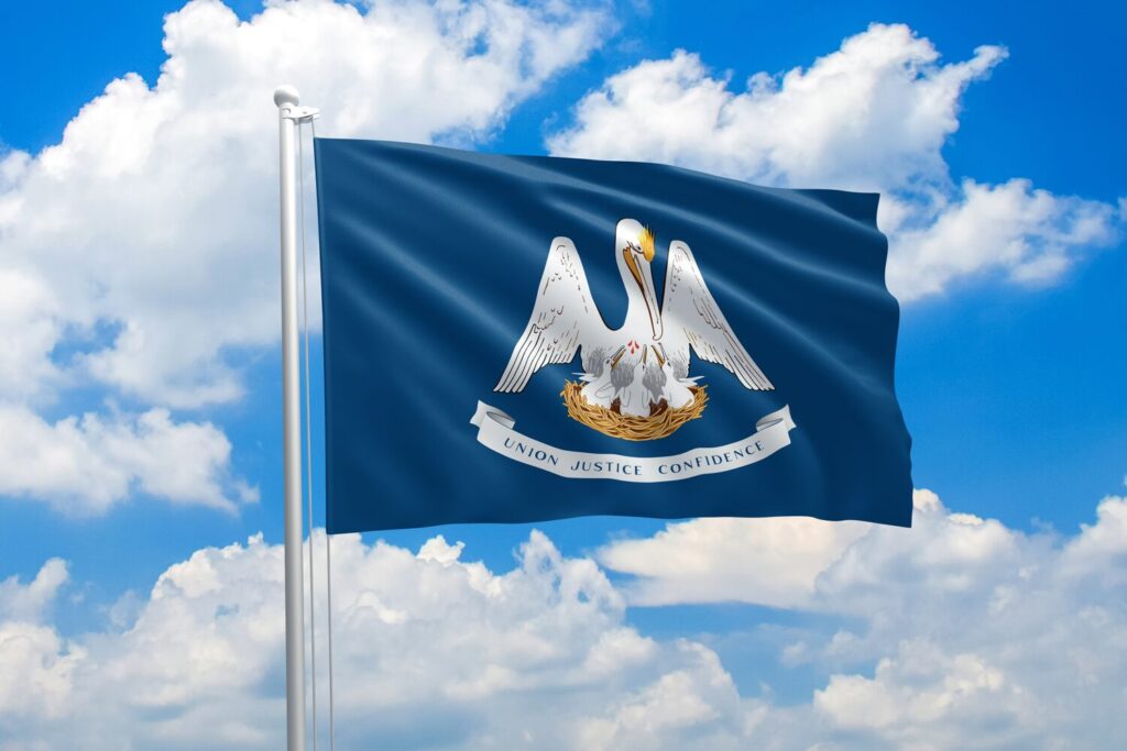 State flag blowing in the wind | Louisiana timeshare cancellation
