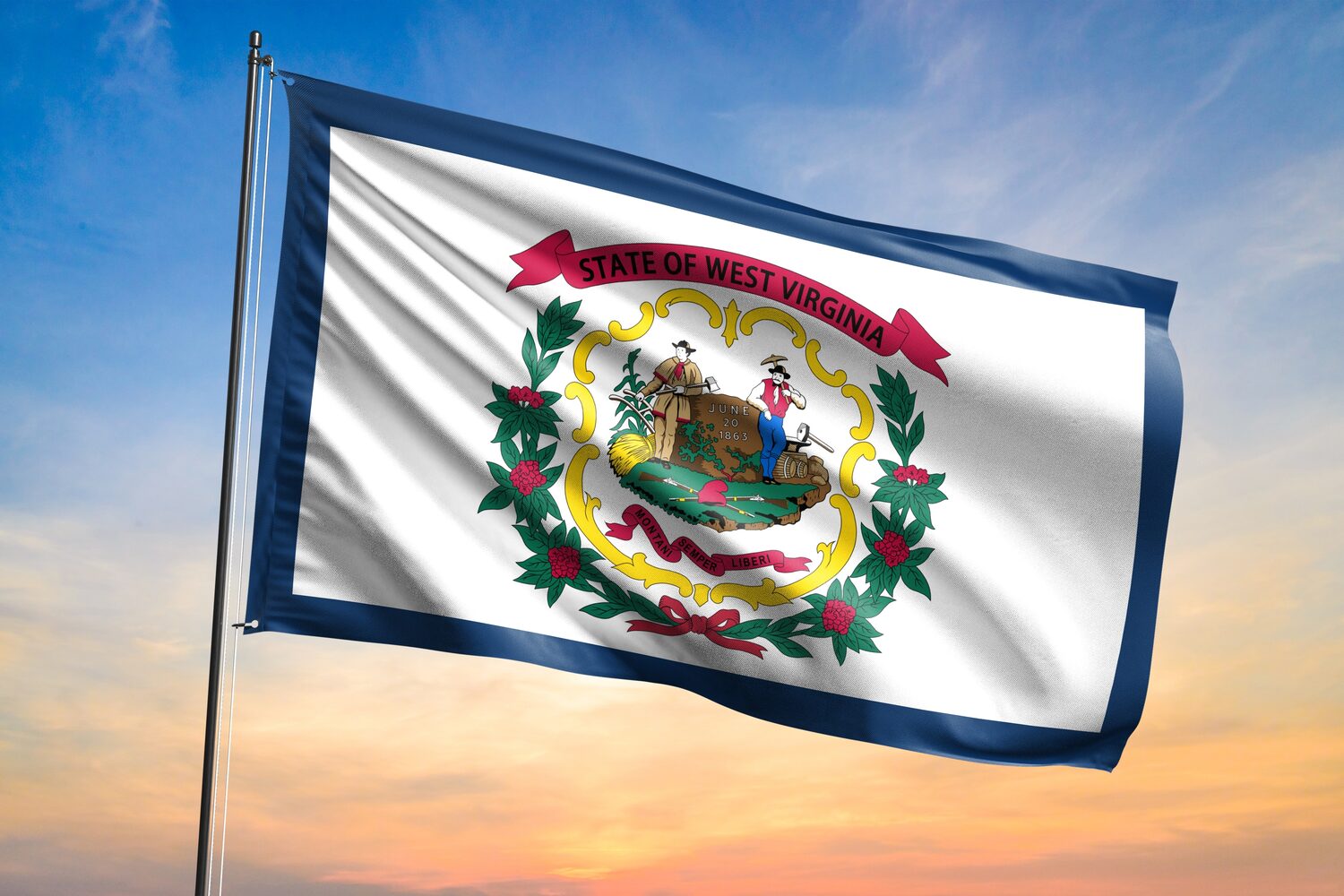 State flag waving in the wind | West Virginia timeshare cancellation