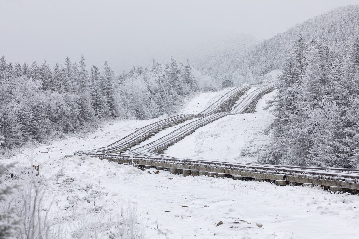 Railroad tracks covered in snow | New Hampshire timeshare cancellation