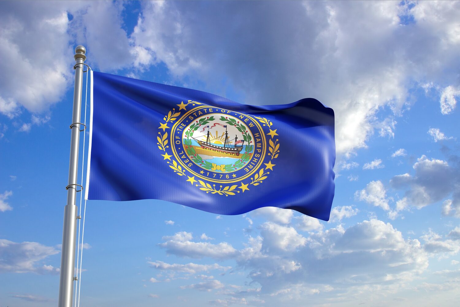 State flag waving in the wind | New Hampshire timeshare cancellation