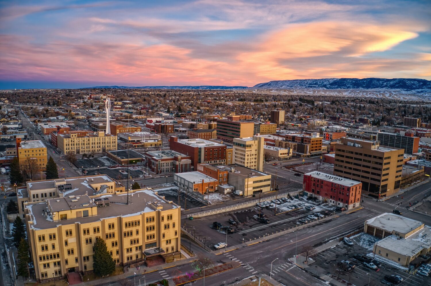 Aerial view of a city | Wyoming timeshare cancellation